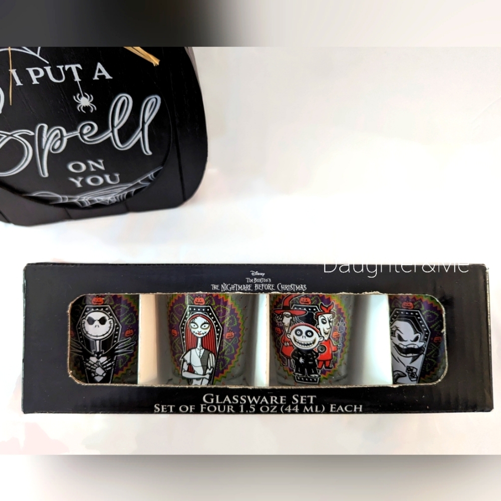 Disney The Nightmare Before Christmas Mini Whiskey/Tequila Shot Glass Set of 4